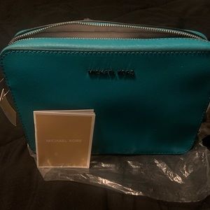 Michael Kors Teal safiano crossbody bag